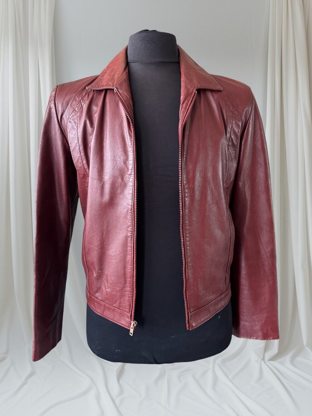 Men's 1970's Brown Vintage Leather Jacket, M 38